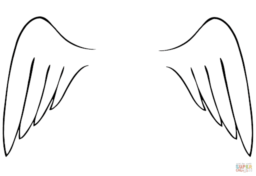 Раскраска Ангельские крылья | Раскраски для детей печать онлайн